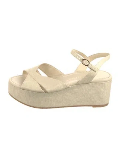 Pre-owned Stuart Weitzman Canvas Espadrilles In Neutral