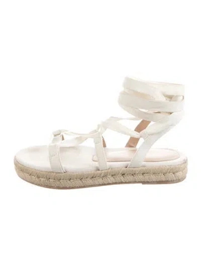 Pre-owned Stuart Weitzman Canvas Espadrilles In Neutrals