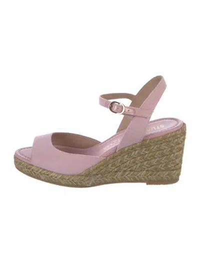 Pre-owned Stuart Weitzman Canvas Espadrilles In Pink