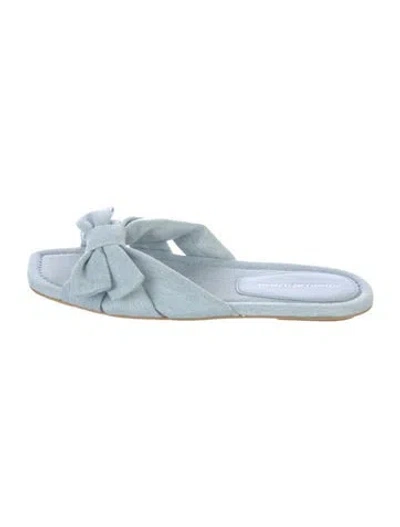 Pre-owned Stuart Weitzman Canvas Slides In Blue