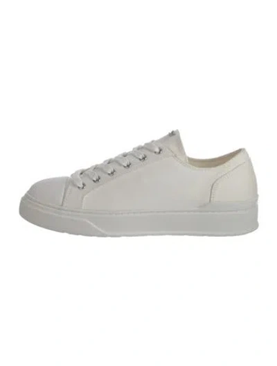 Pre-owned Stuart Weitzman Canvas Sneakers In White