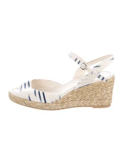 Pre-owned Stuart Weitzman Canvas Striped Espadrilles In Neutrals