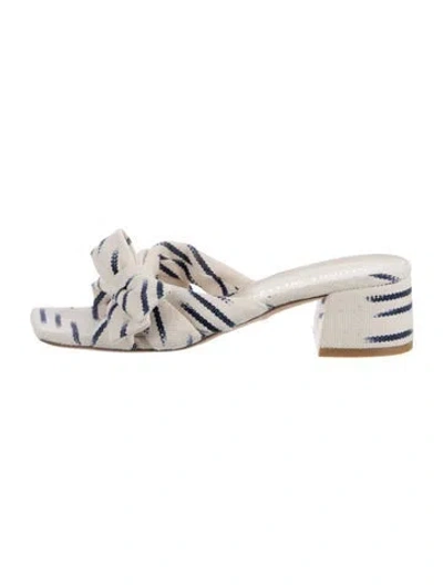 Pre-owned Stuart Weitzman Canvas Striped Slides In Multi