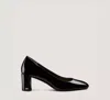 Stuart Weitzman Vida Patent Block-heel Pumps In Black