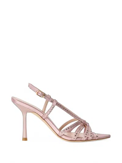 Stuart Weitzman Carlyle Crystal-embellished Sandals In Pink