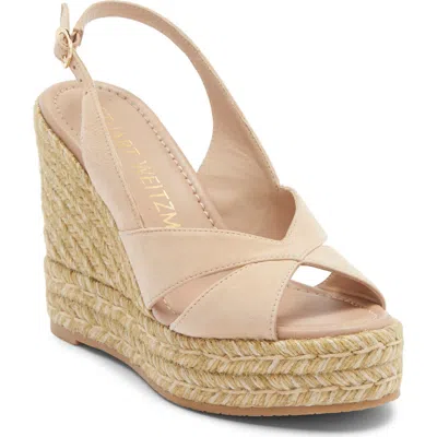 Stuart Weitzman Carmen Espadrille Wedge Sandal In Brown