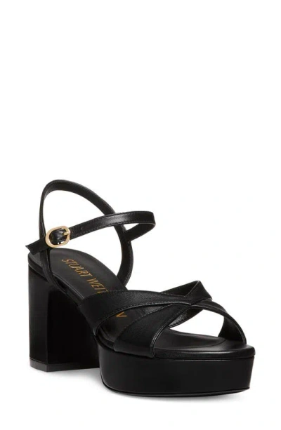 Stuart Weitzman Carmen Midi Platform Sandal In Black