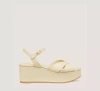 Stuart Weitzman Carmen Midi Wedge In Natural