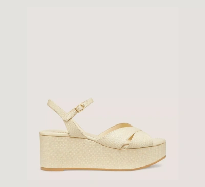 Stuart Weitzman Carmen Midi Wedge In Natural