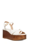 Stuart Weitzman Carmen Midi Wedge Sandal In White