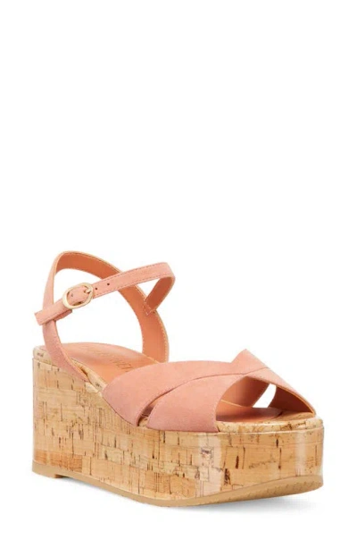 Stuart Weitzman Women's Carmen Midi 65mm Suede Wedge Sandals In Terracotta