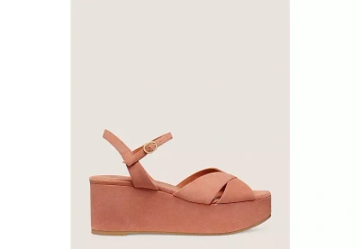 Stuart Weitzman Carmen Midi Wedge In Terracotta