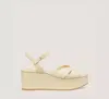 Stuart Weitzman Carmen Midi Wedge In Natural