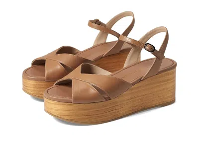 Stuart Weitzman Carmen Midi Wedge Women's Sandals Tan/sand: 10.5 M In Brown