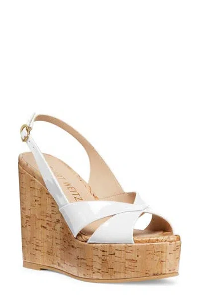 Stuart Weitzman Carmen Wedge Sandal In Brown