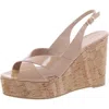 Stuart Weitzman Carmen Patent Slingback Wedge Sandals In Multi