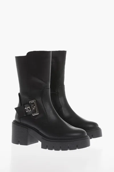 Stuart Weitzman Chunky Sole Mid-calf Boots In Black