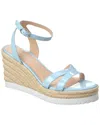 Stuart Weitzman Catlina Patent Espadrille Wedge Sandal In Blue