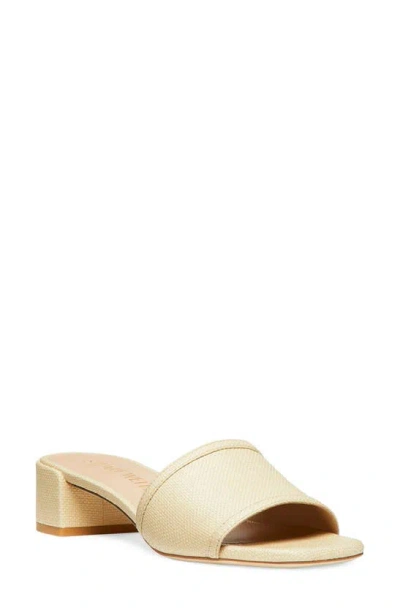 Stuart Weitzman Cayman 35 Block Slide Sandal In Natural.
