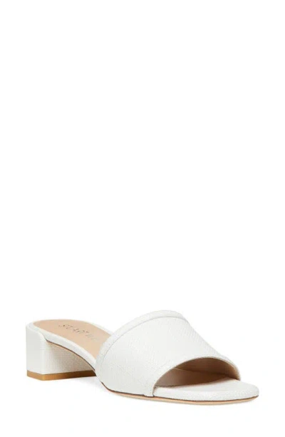 Stuart Weitzman Cayman Linen Block-heel Mule Sandals In Natural