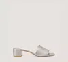 Stuart Weitzman Cayman 35 Block Slide In Silver