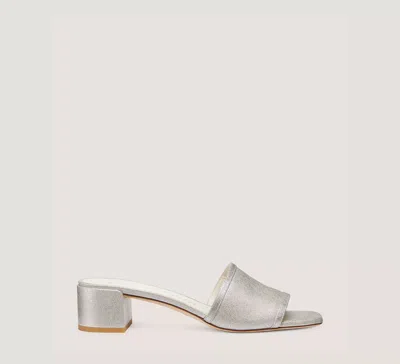 Stuart Weitzman Cayman 35 Block Slide In Silver