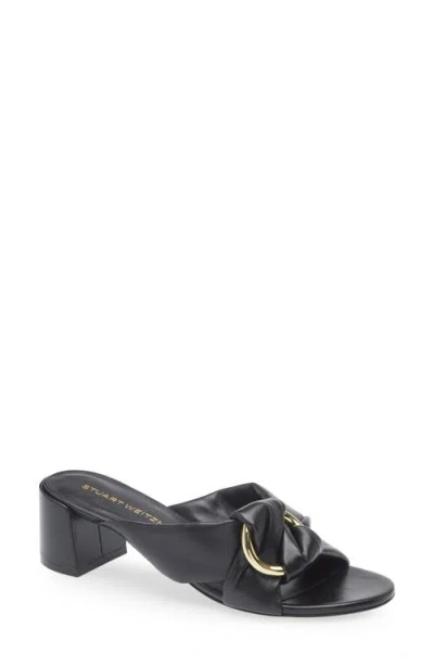 Stuart Weitzman Cece Block Heel Sandal In Black