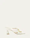Stuart Weitzman Cece Leather Twisted Ring Slide Sandals