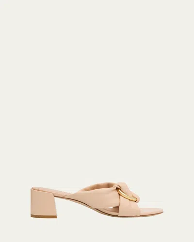 Stuart Weitzman Cece Leather Twisted Ring Slide Sandals