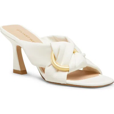 Stuart Weitzman Cece Slide Sandal In White