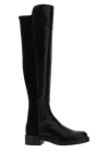 Stuart Weitzman Black Nappa Leather And Fabric Celia Boots In Black