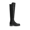 Stuart Weitzman Black Nappa Leather And Fabric Celia Boots In Black