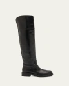 Stuart Weitzman Celia Leather Over-the-knee Riding Boots In Black