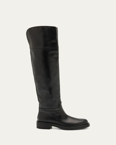 Stuart Weitzman Celia Leather Over-the-knee Riding Boots In Black