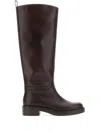 Stuart Weitzman Celia Leather Riding Boots In Brown