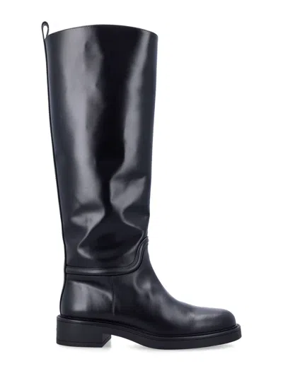 Stuart Weitzman Celia Mini Leather Boot With Lightweight Heel In Black