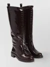 Stuart Weitzman Celia Riding Boots Croco-embossed Calf Leather In Black