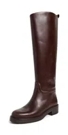 Stuart Weitzman Celia Leather Riding Boots In Brown