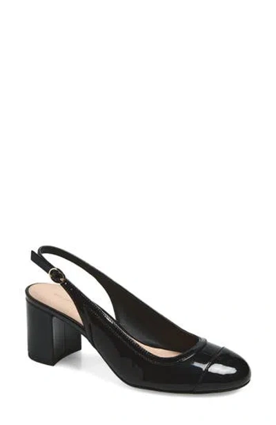 Stuart Weitzman Celina Patent-leather Slingback Pumps In Black