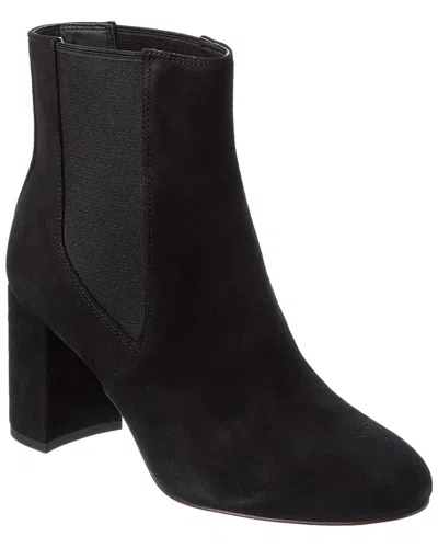 Stuart Weitzman Celina 75 Suede Chelsea Bootie In Black