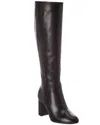 Stuart Weitzman Celina Zip Leather Knee-high Boot In Black