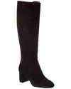 Stuart Weitzman Celina Zip Suede Knee-high Boot In Black