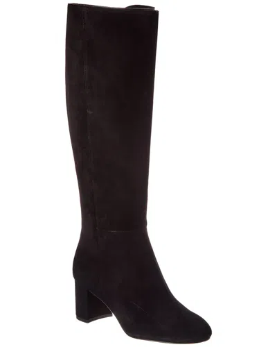 Stuart Weitzman Celina Zip Suede Knee-high Boot In Black
