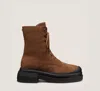 Stuart Weitzman Charli Lace-up Sportlift Bootie The Sw Outlet In Espresso