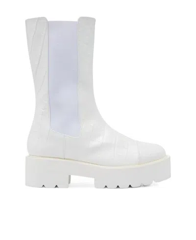 Stuart Weitzman Chelsea Boots In White