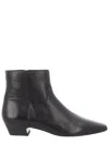 Stuart Weitzman Black Stassi Pointed-toe Leather Boots In Black