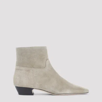 Stuart Weitzman Chic Mini Zip Bootie With Suede Detail In Gray