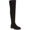 Stuart Weitzman Chicago Lug Suede Over-the-knee Boot In Black