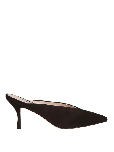 Stuart Weitzman Lulah Suede Mules In Black