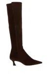 Stuart Weitzman Chocolate Suede Winnie Boots In Brown